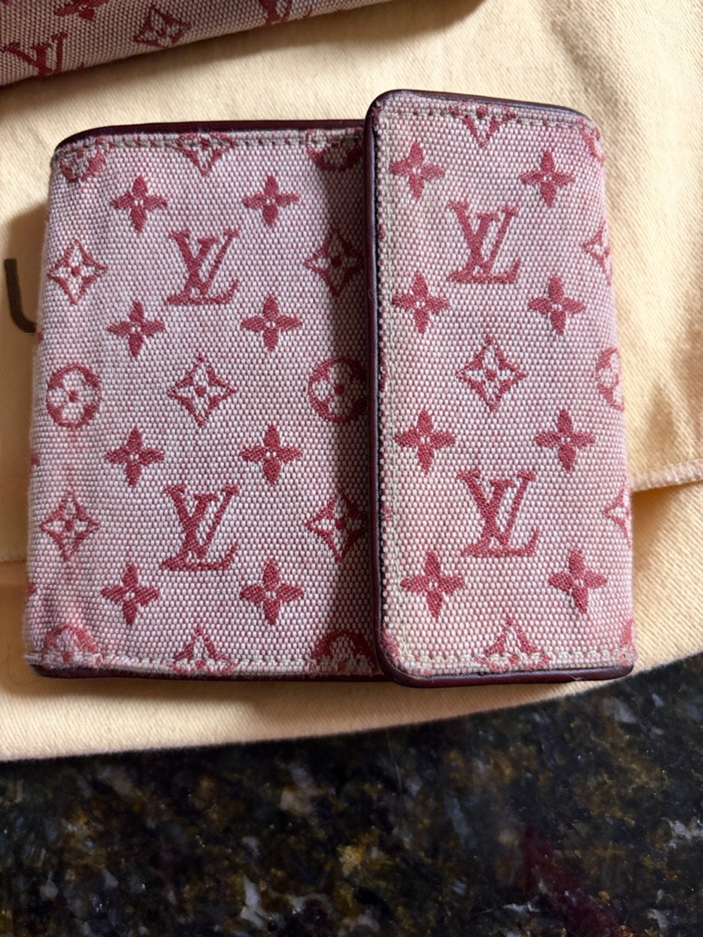 Louis Vuitton Mini Lin Bordeaux Wallet